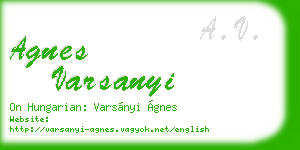 agnes varsanyi business card