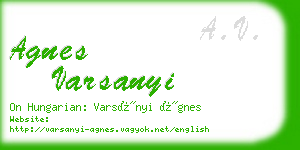 agnes varsanyi business card